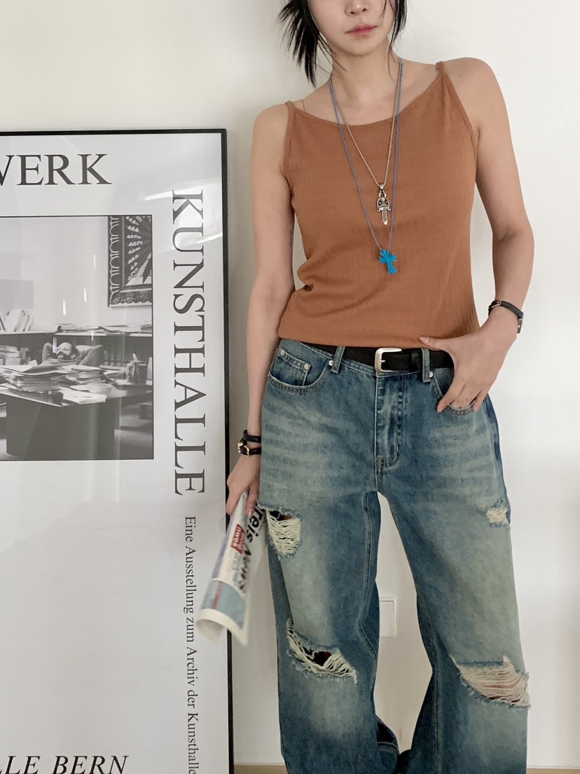 DAVICHI/D.SECOND韓國直郵女裝新款真品休閑熱賣吊帶背心DAVICHI/D.SECOND吊帶/背心