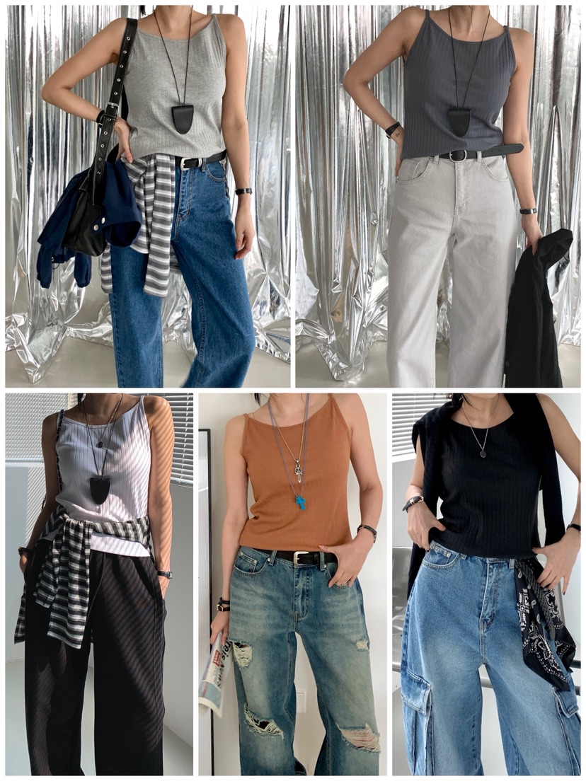 DAVICHI/D.SECOND韓國直郵女裝新款真品休閑熱賣吊帶背心DAVICHI/D.SECOND吊帶/背心