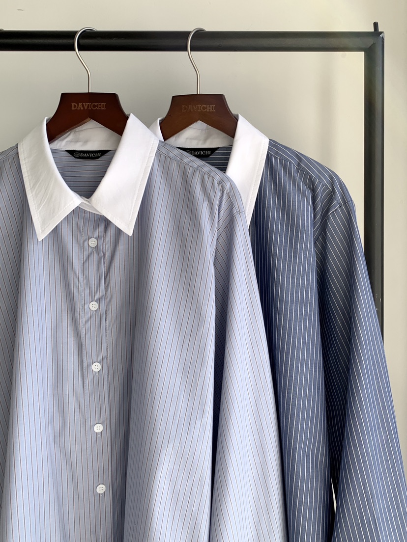 DAVICHI/D.SECOND韓國代購女裝新品職業襯衫蕾絲衫條紋DAVICHI/D.SECOND襯衫/蕾絲衫