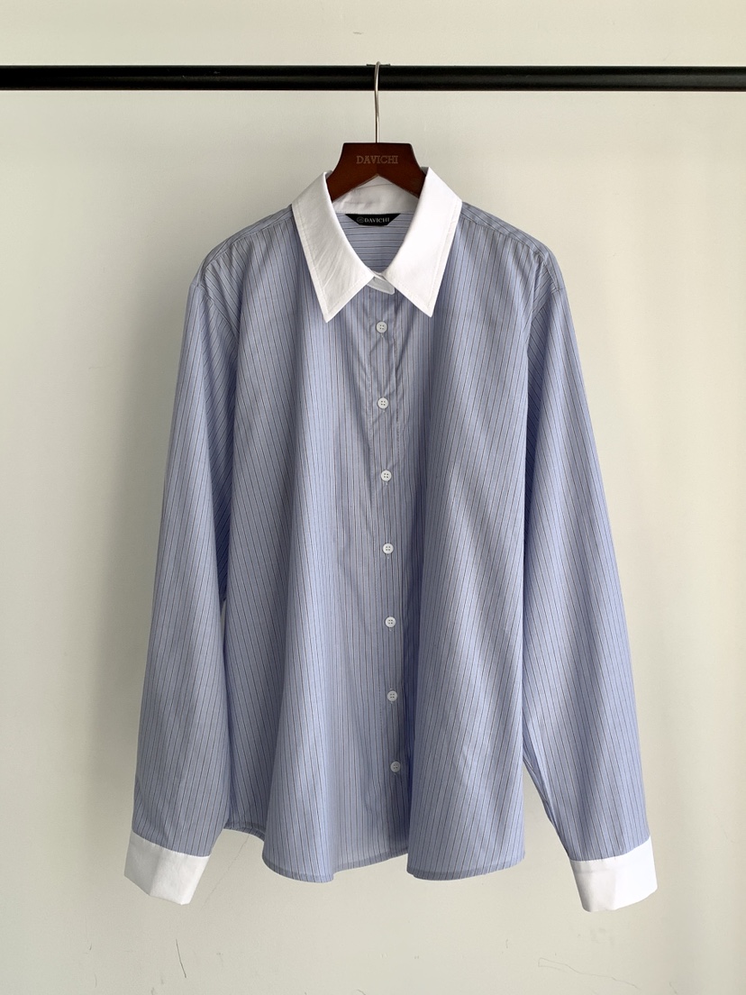DAVICHI/D.SECOND韓國代購女裝新品職業襯衫蕾絲衫條紋DAVICHI/D.SECOND襯衫/蕾絲衫圖色1