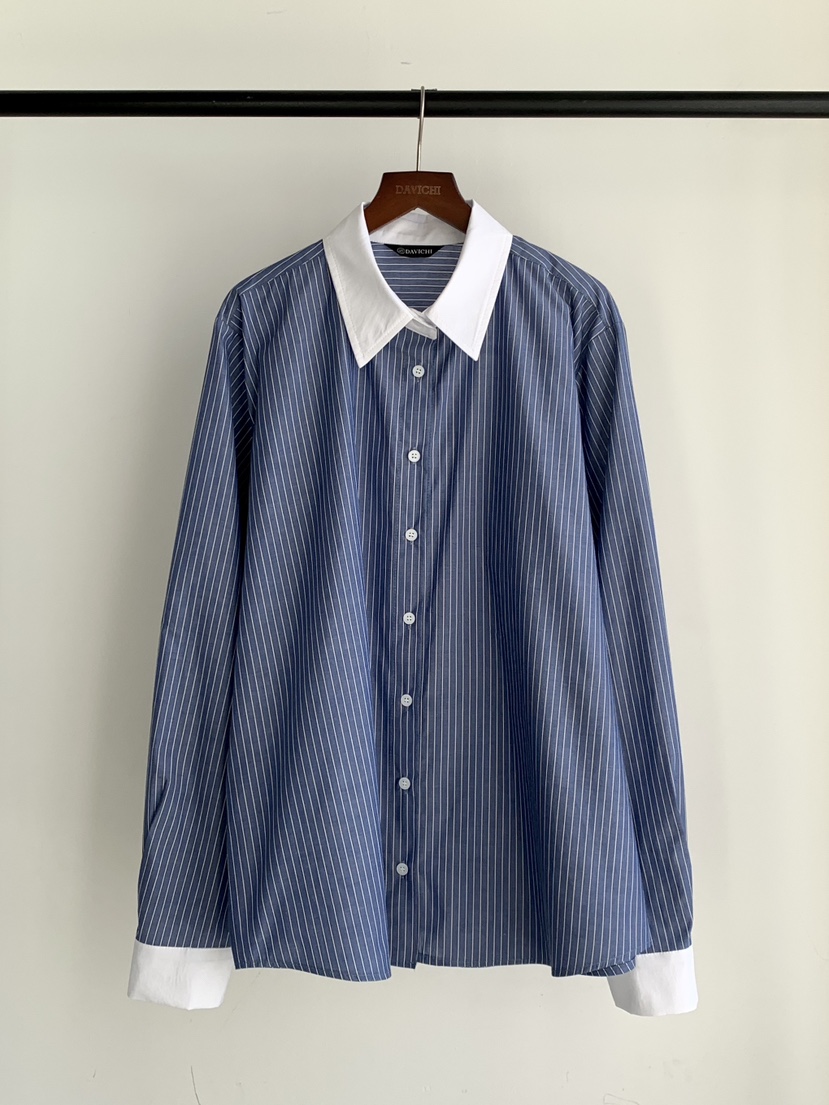 DAVICHI/D.SECOND韓國代購女裝新品職業襯衫蕾絲衫條紋DAVICHI/D.SECOND襯衫/蕾絲衫圖色2