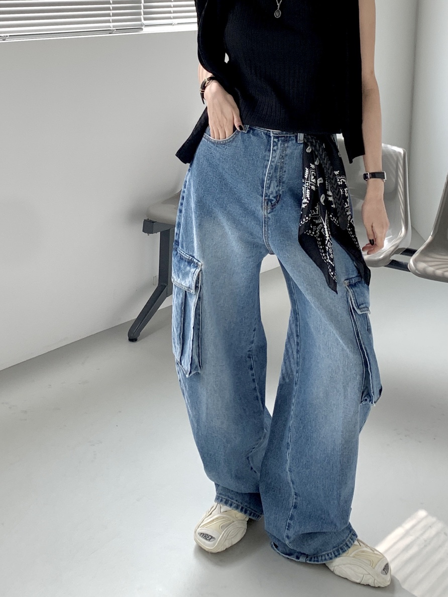DAVICHI/D.SECOND東大門實拍女裝新款休閑牛仔褲含隨機腰帶DAVICHI/D.SECOND牛仔褲