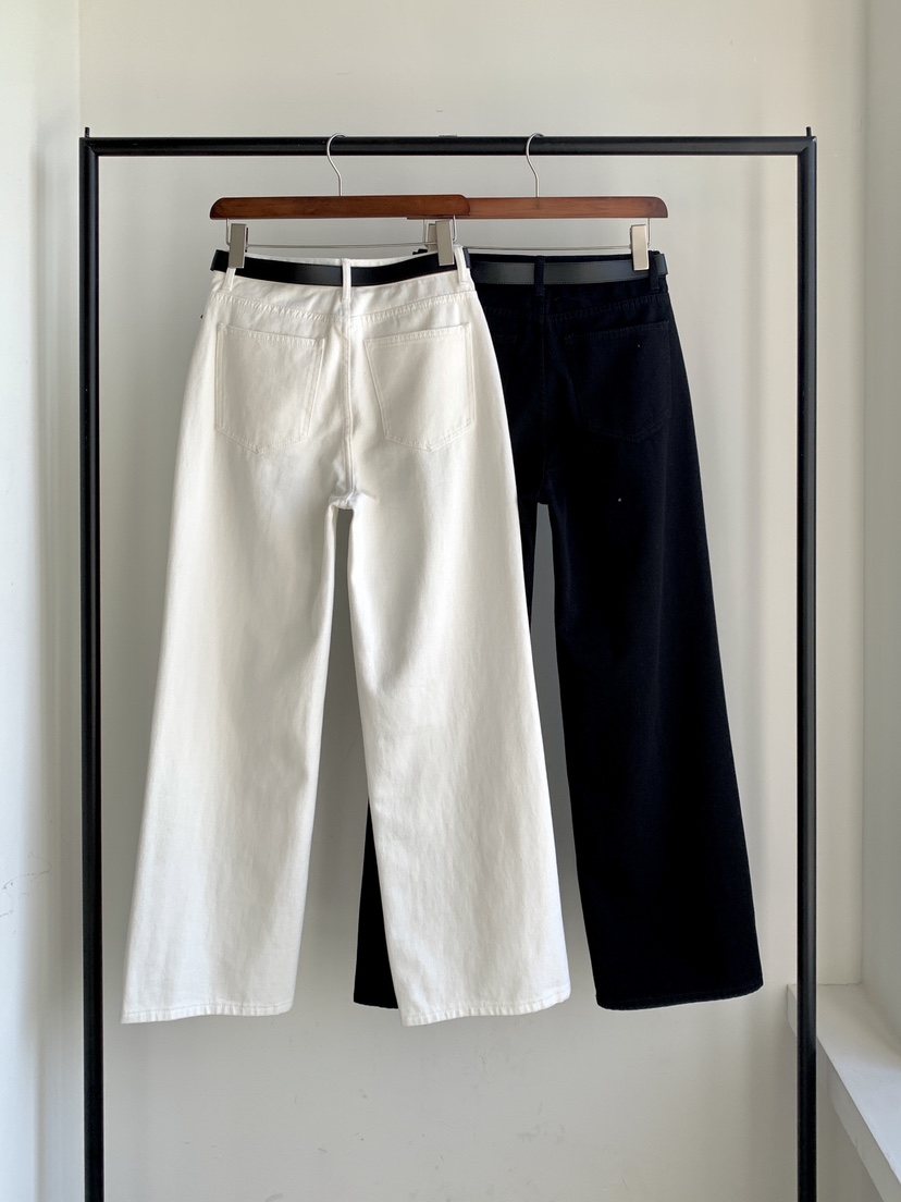 DAVICHI/D.SECOND韓國代購女裝新品休閑牛仔褲含隨機腰帶棉布DAVICHI/D.SECOND牛仔褲