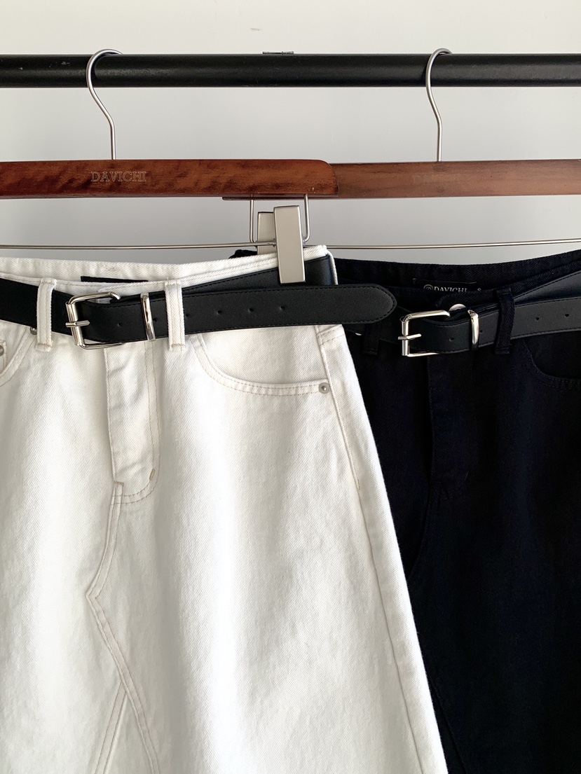 DAVICHI/D.SECOND韓國直郵女士新品休閑半身裙中短裙含隨機腰帶DAVICHI/D.SECOND半身裙/中短裙