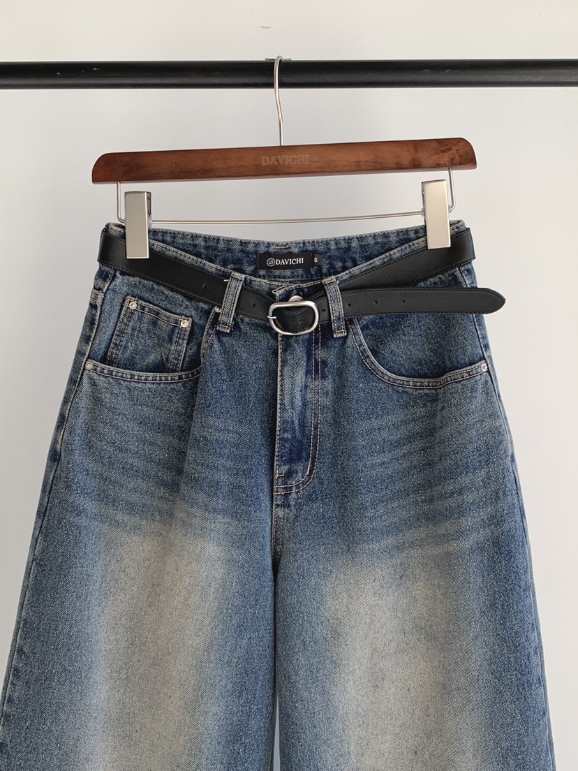 DAVICHI/D.SECOND東大門代購女士新品熱賣牛仔褲含隨機腰帶DAVICHI/D.SECOND牛仔褲