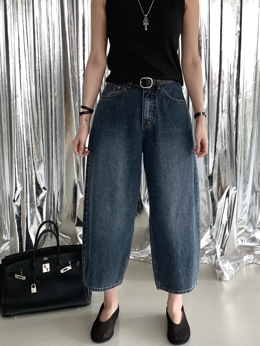 DAVICHI/D.SECOND東大門實拍女裝新品人氣牛仔褲含隨機腰帶DAVICHI/D.SECOND牛仔褲