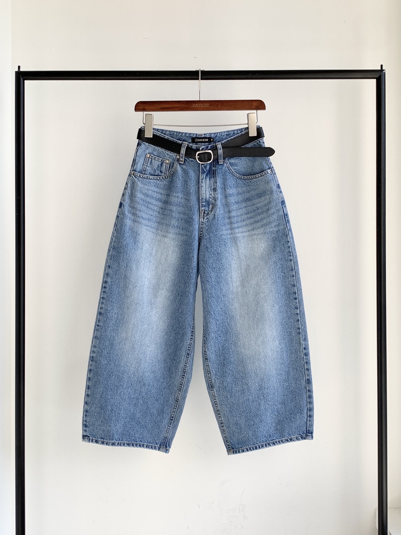 DAVICHI/D.SECOND東大門實拍女裝新品人氣牛仔褲含隨機腰帶DAVICHI/D.SECOND牛仔褲圖色1