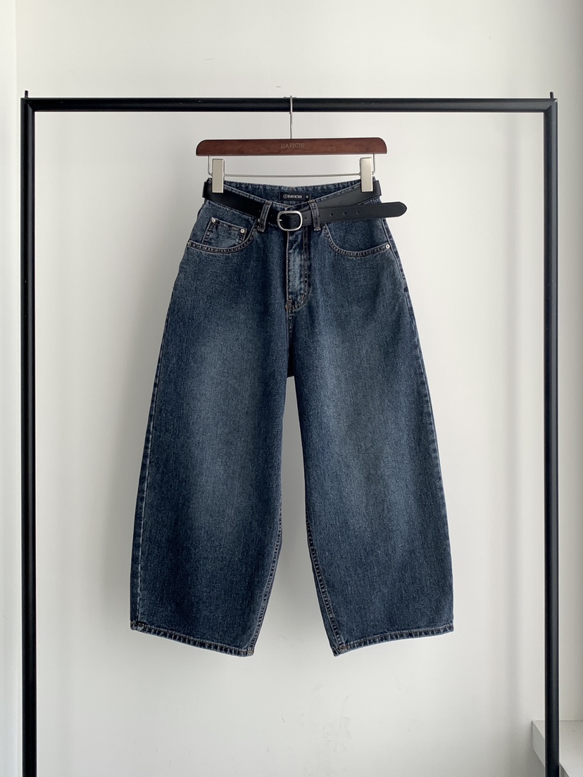 DAVICHI/D.SECOND東大門實拍女裝新品人氣牛仔褲含隨機腰帶DAVICHI/D.SECOND牛仔褲圖色2
