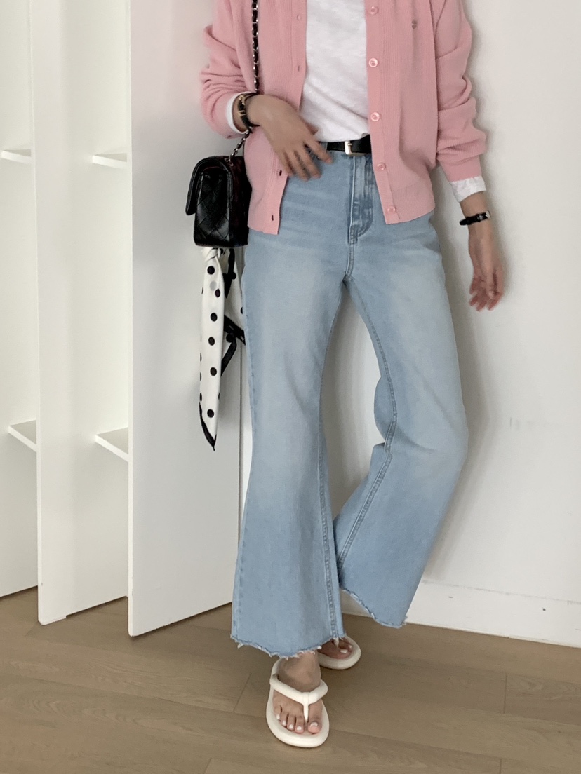 DAVICHI/D.SECOND韓國直郵女裝新款休閑牛仔褲含隨機腰帶DAVICHI/D.SECOND牛仔褲