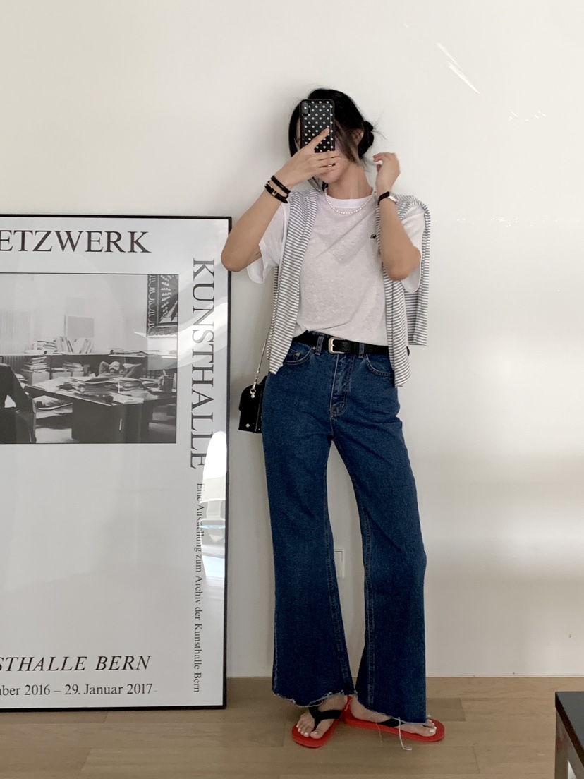 DAVICHI/D.SECOND韓國直郵女裝新款休閑牛仔褲含隨機腰帶DAVICHI/D.SECOND牛仔褲