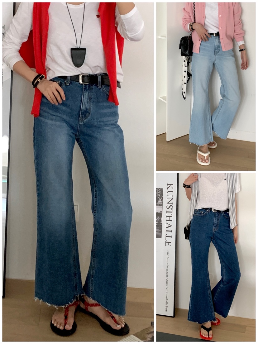 DAVICHI/D.SECOND韓國直郵女裝新款休閑牛仔褲含隨機腰帶DAVICHI/D.SECOND牛仔褲