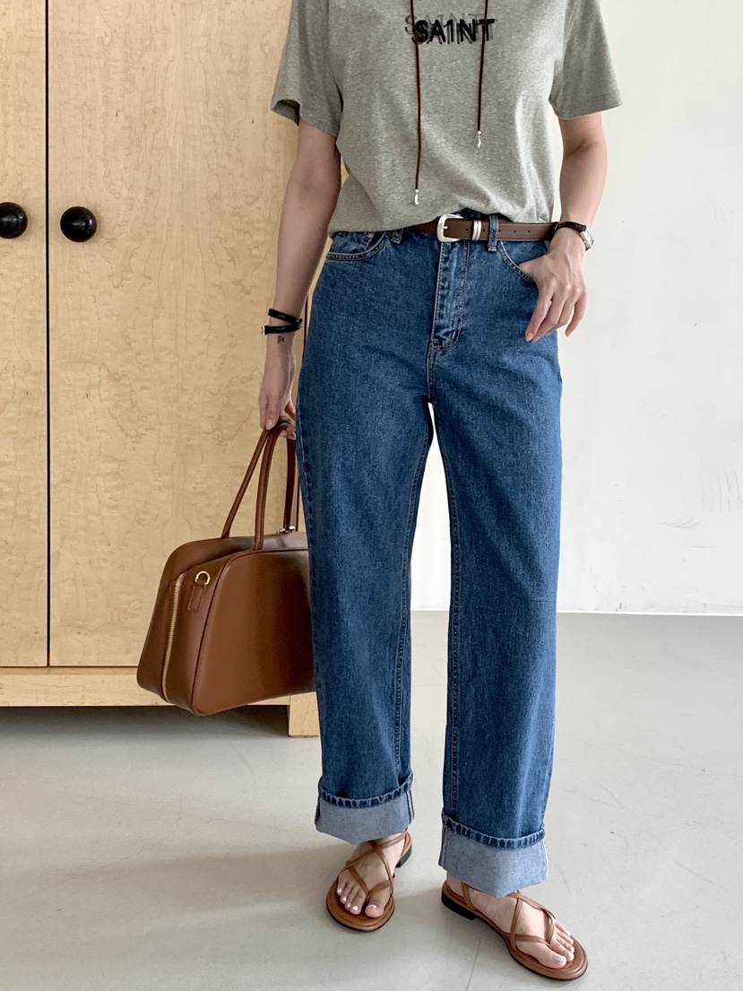 DAVICHI/D.SECOND東大門實拍女裝新款人氣牛仔褲含隨機腰帶DAVICHI/D.SECOND牛仔褲