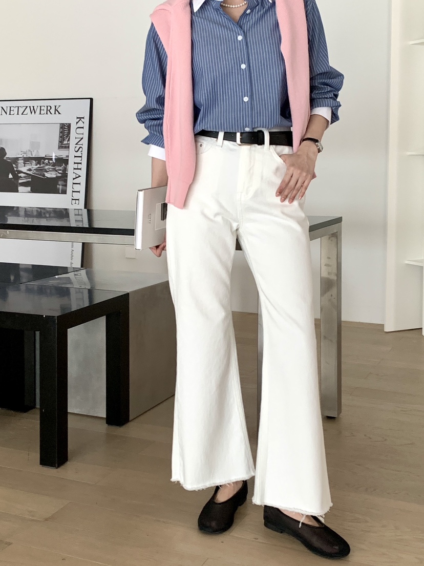 DAVICHI/D.SECOND東大門代購女裝新款休閑牛仔褲含隨機腰帶DAVICHI/D.SECOND牛仔褲