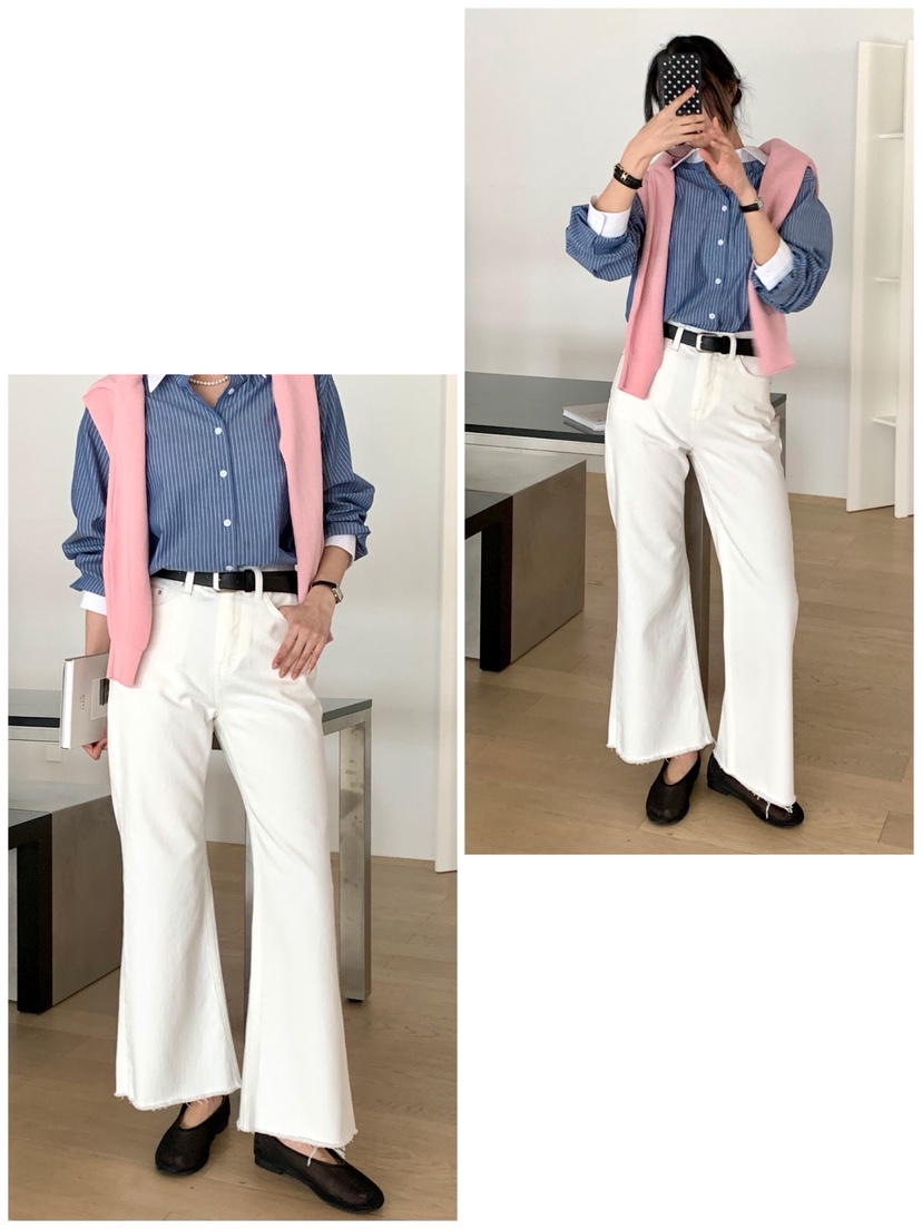 DAVICHI/D.SECOND東大門代購女裝新款休閑牛仔褲含隨機腰帶DAVICHI/D.SECOND牛仔褲