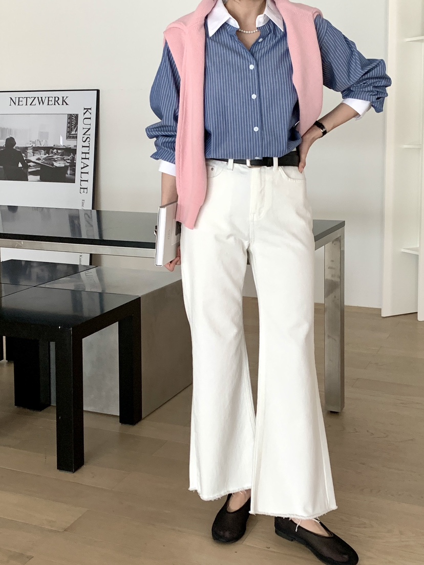 DAVICHI/D.SECOND東大門代購女裝新款休閑牛仔褲含隨機腰帶DAVICHI/D.SECOND牛仔褲