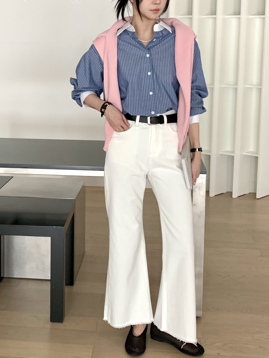 DAVICHI/D.SECOND東大門代購女裝新款休閑牛仔褲含隨機腰帶DAVICHI/D.SECOND牛仔褲