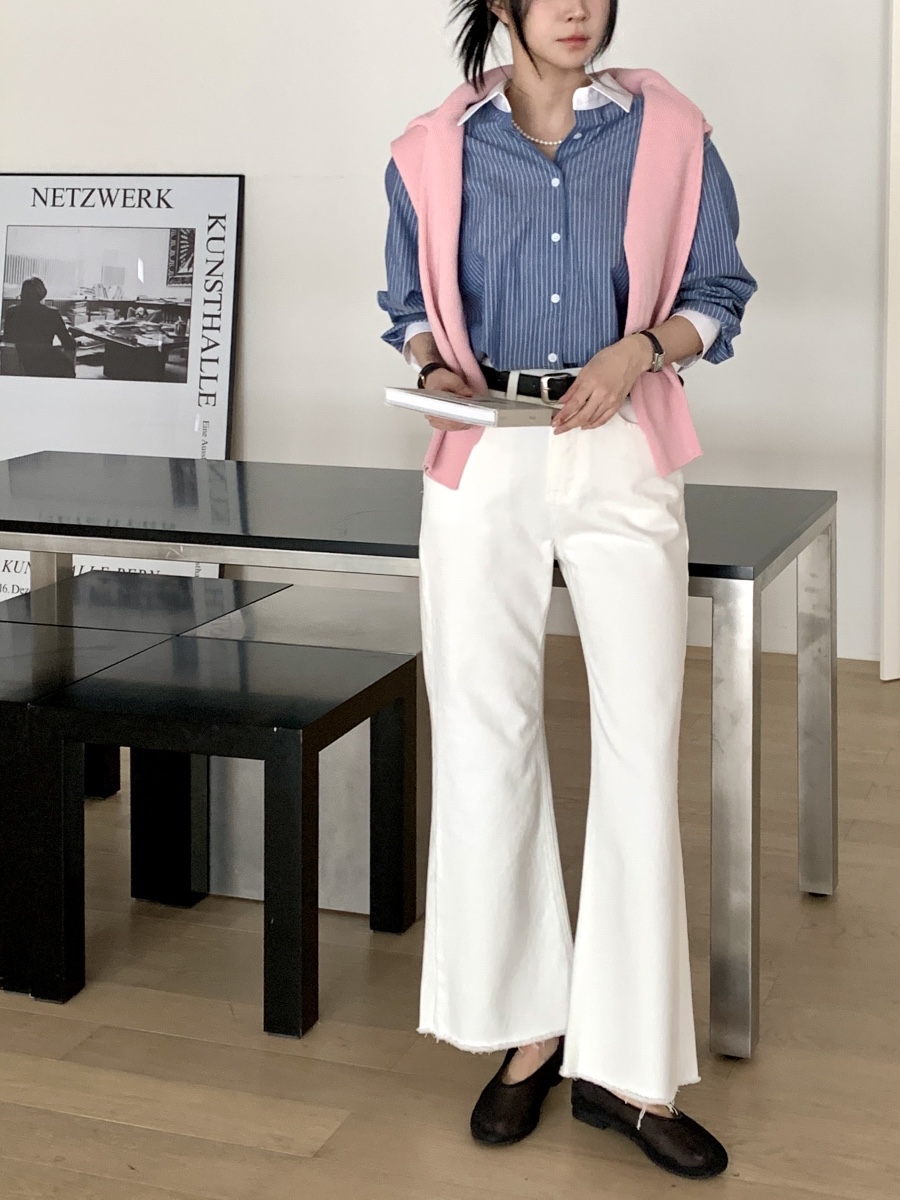 DAVICHI/D.SECOND東大門代購女裝新款休閑牛仔褲含隨機腰帶DAVICHI/D.SECOND牛仔褲