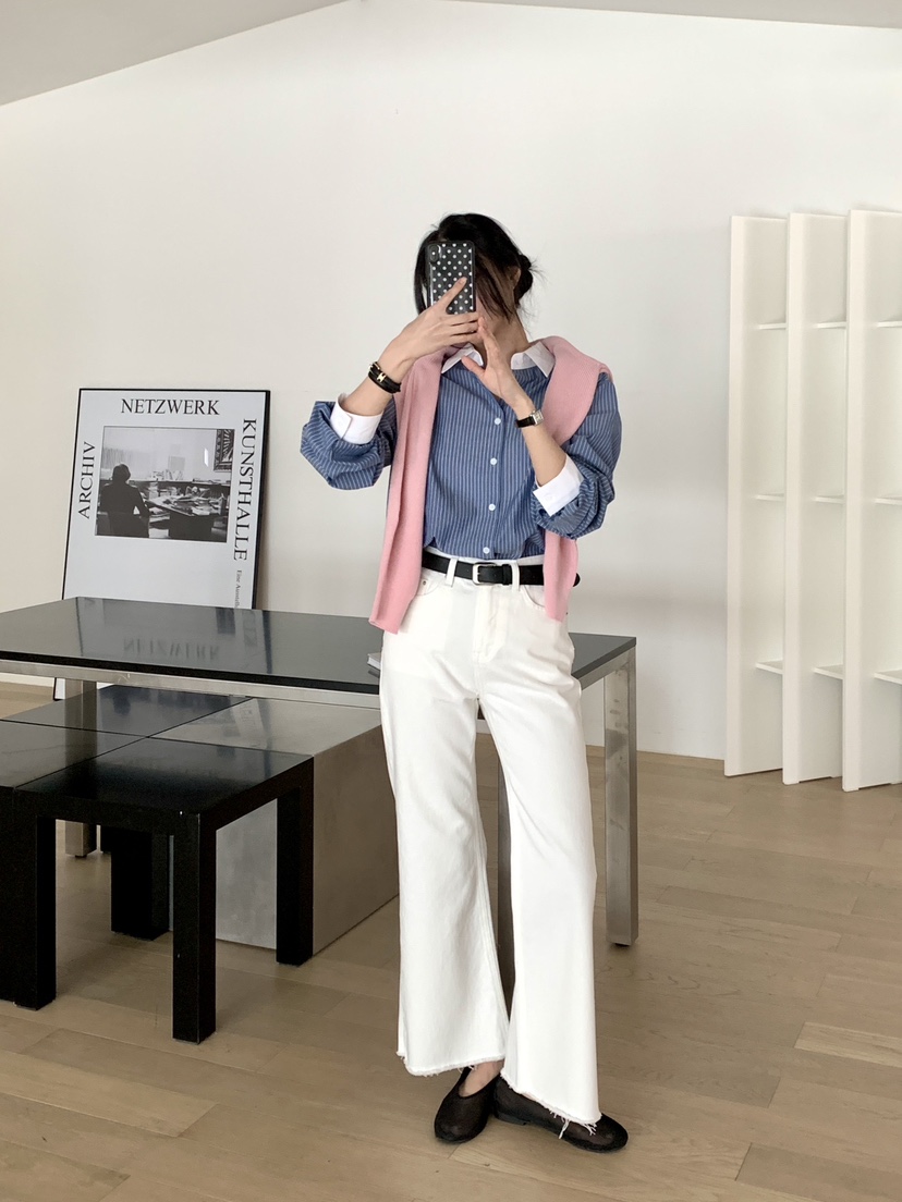 DAVICHI/D.SECOND東大門代購女裝新款休閑牛仔褲含隨機腰帶DAVICHI/D.SECOND牛仔褲