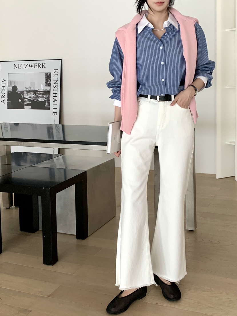 DAVICHI/D.SECOND東大門代購女裝新款休閑牛仔褲含隨機腰帶DAVICHI/D.SECOND牛仔褲