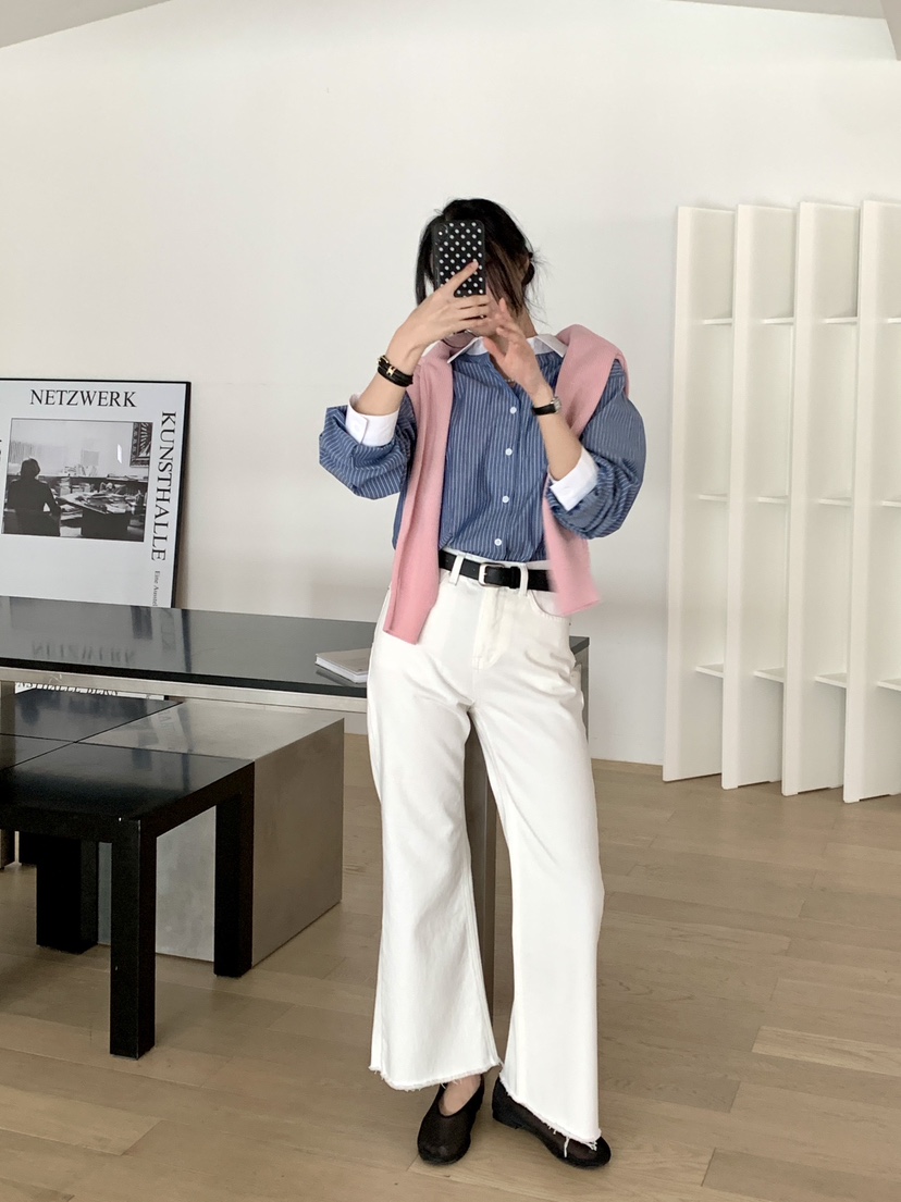 DAVICHI/D.SECOND東大門代購女裝新款休閑牛仔褲含隨機腰帶DAVICHI/D.SECOND牛仔褲