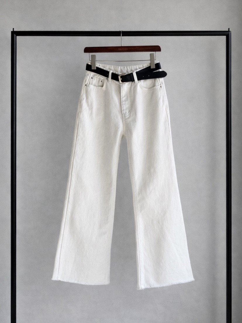 DAVICHI/D.SECOND東大門代購女裝新款休閑牛仔褲含隨機腰帶DAVICHI/D.SECOND牛仔褲圖色1