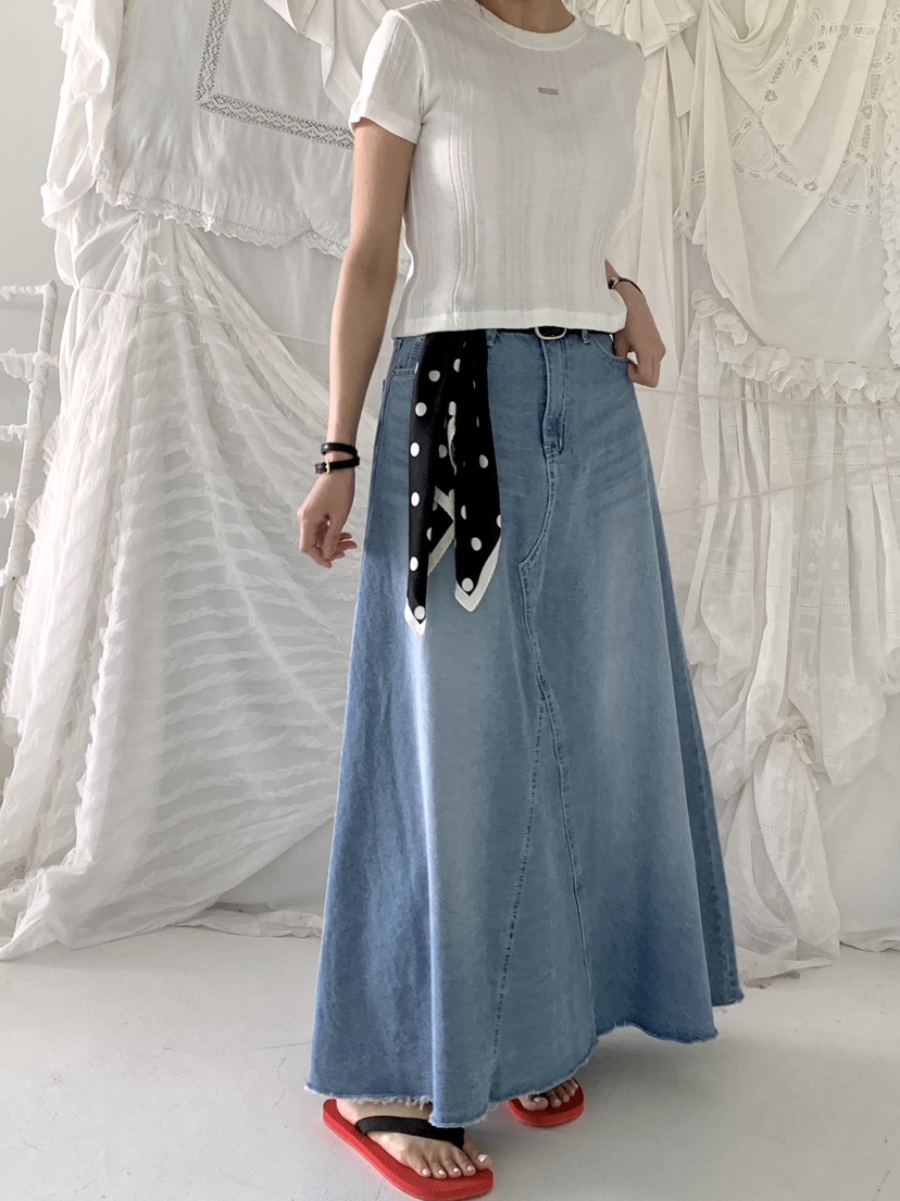 DAVICHI/D.SECOND韓國直郵女士新品真品長裙含隨機腰帶DAVICHI/D.SECOND長裙