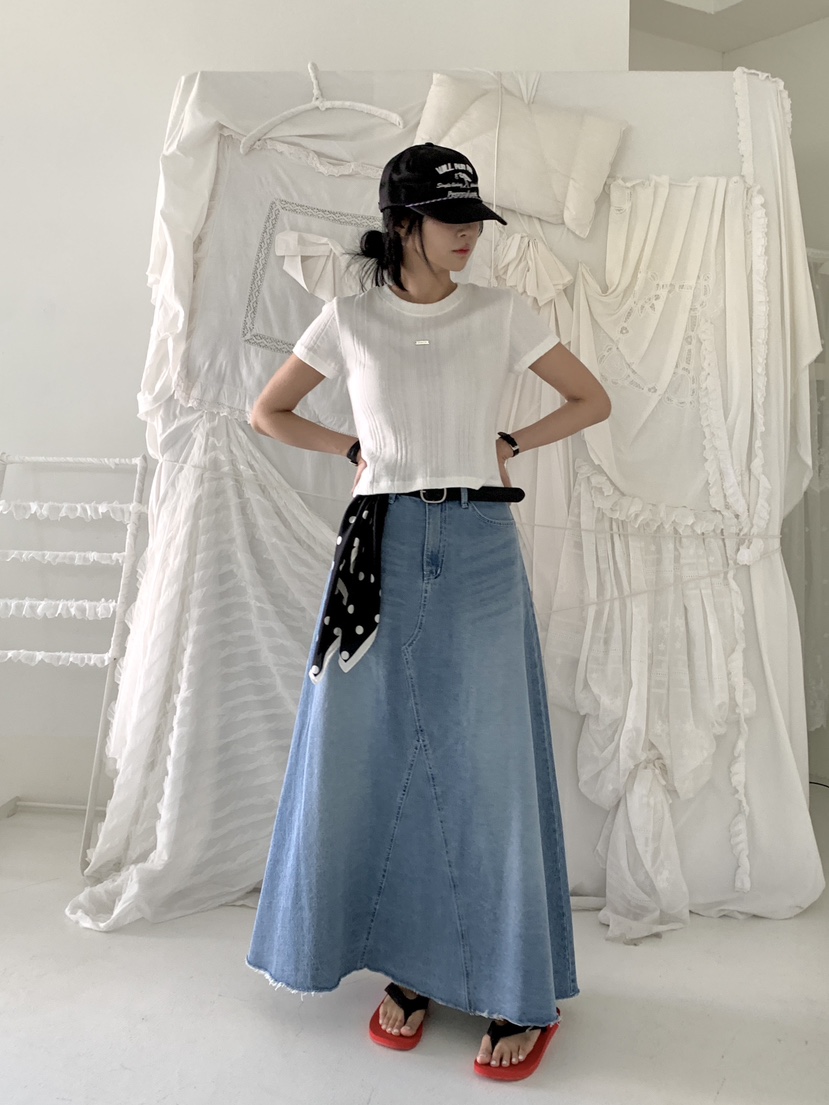 DAVICHI/D.SECOND韓國直郵女士新品真品長裙含隨機腰帶DAVICHI/D.SECOND長裙