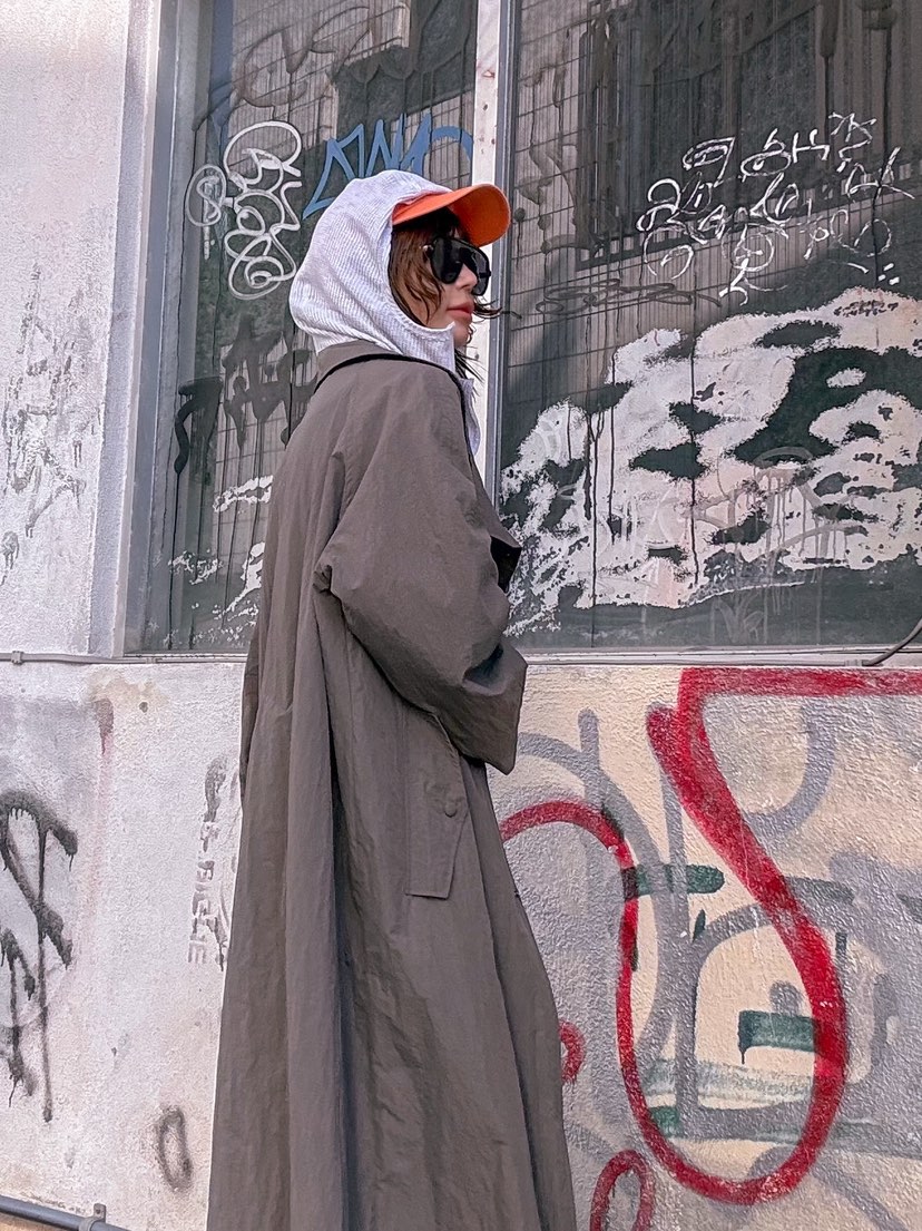 PARIS MATCH東大門直郵女裝新款職業熱賣休閑時尚長款風衣PARIS MATCH長款風衣