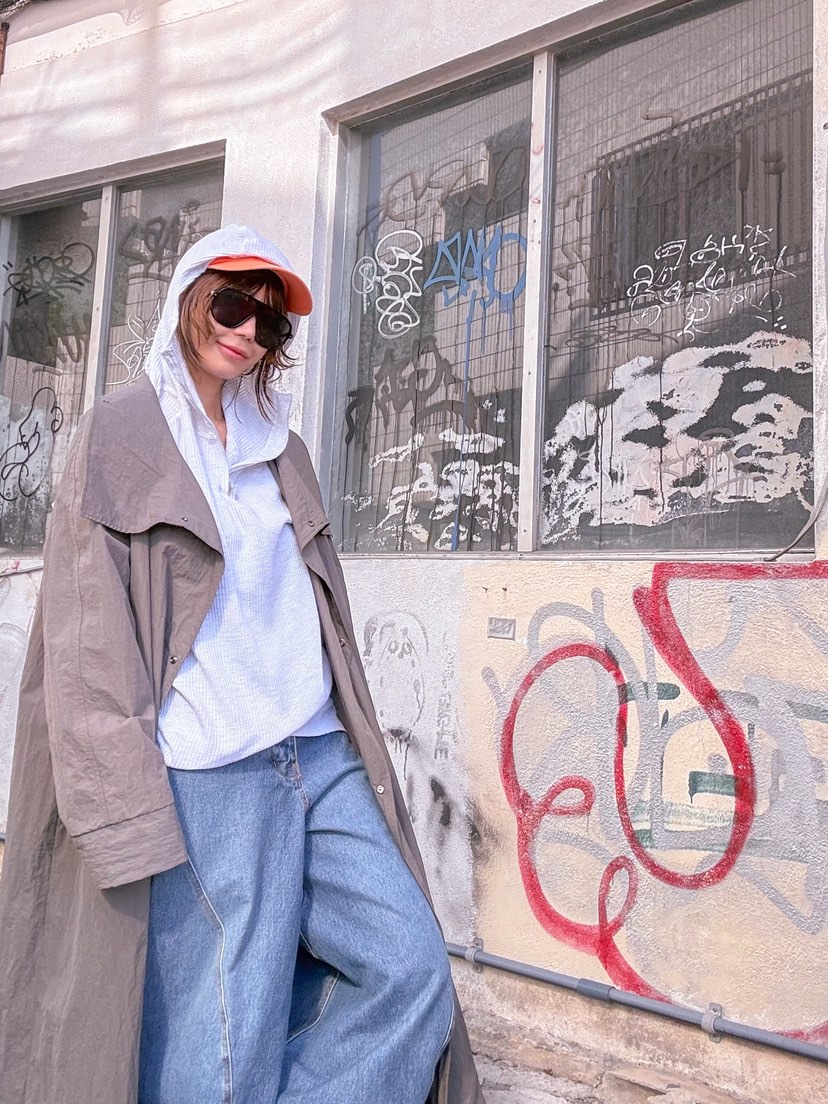 PARIS MATCH東大門直郵女裝新款職業熱賣休閑時尚長款風衣PARIS MATCH長款風衣