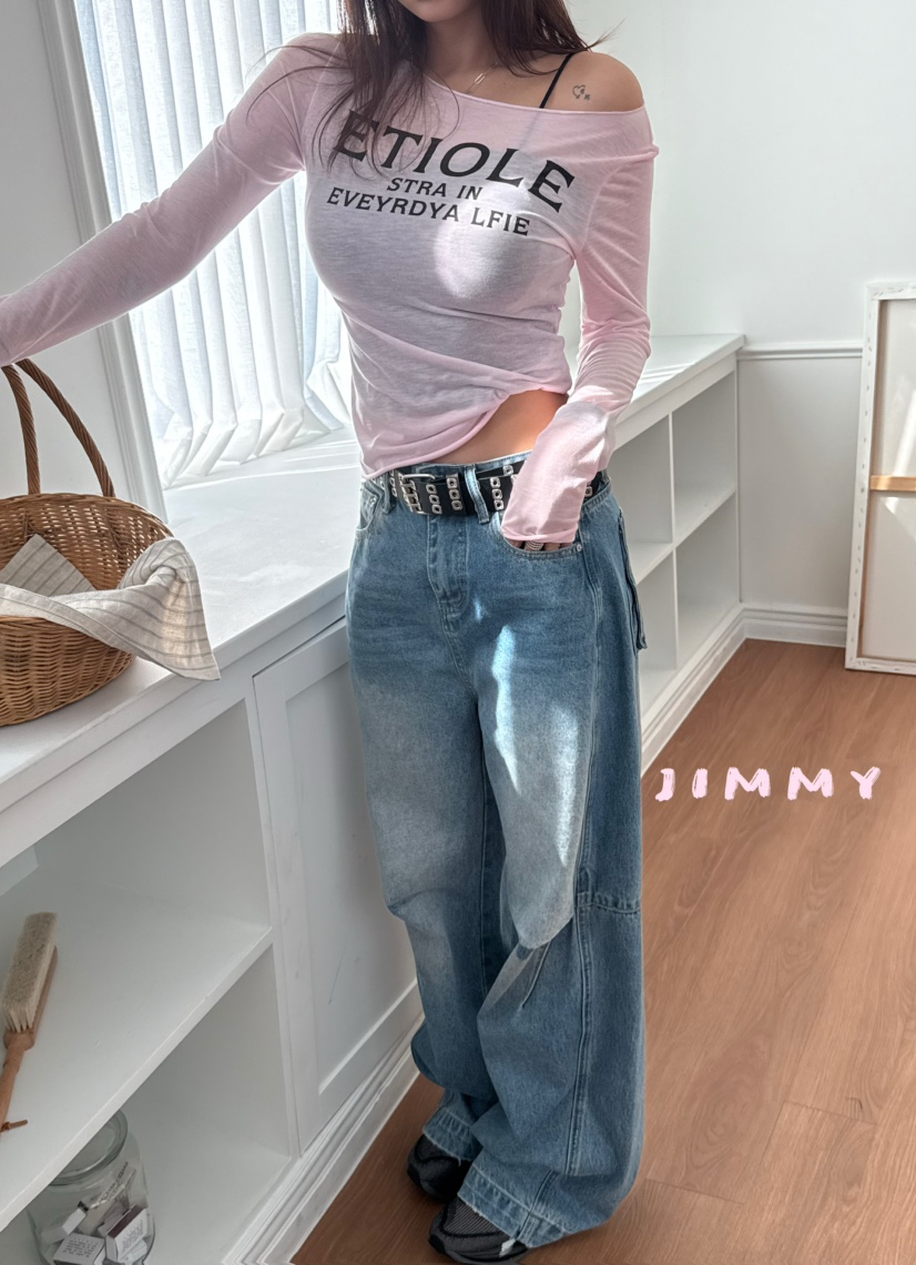 JIMMY韓國直郵女裝新品人氣職業推薦休閑真品時尚長袖T恤JIMMY/REMAKE長袖T恤
