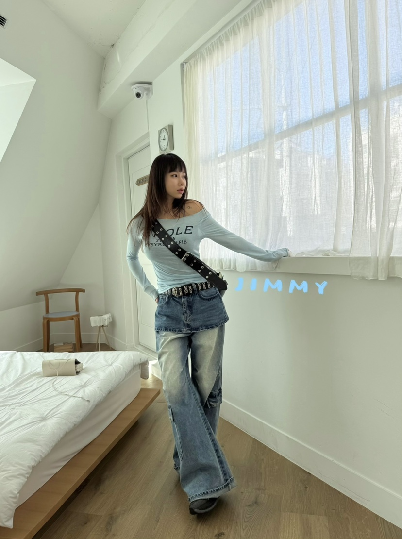 JIMMY韓國直郵女裝新品人氣職業推薦休閑真品時尚長袖T恤JIMMY/REMAKE長袖T恤