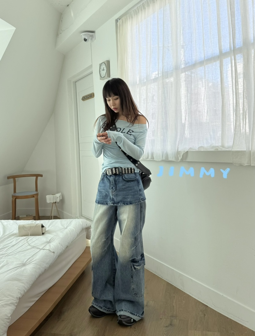 JIMMY韓國直郵女裝新品人氣職業推薦休閑真品時尚長袖T恤JIMMY/REMAKE長袖T恤
