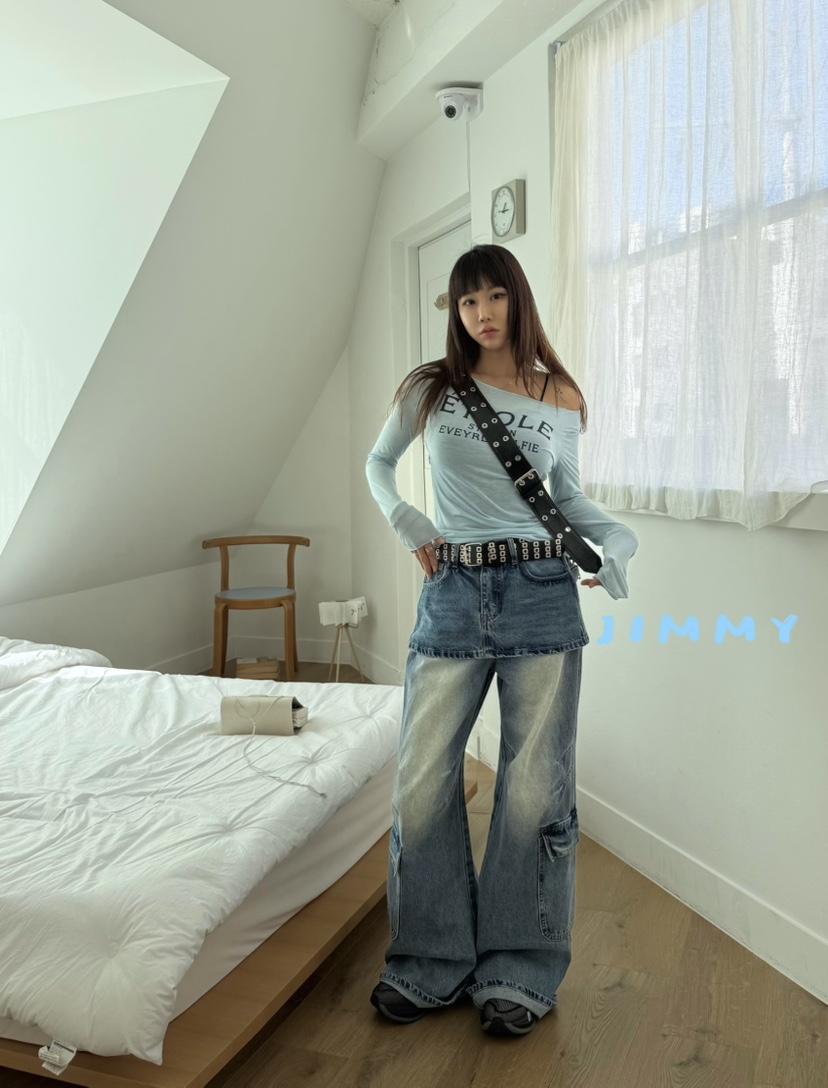 JIMMY韓國直郵女裝新品人氣職業推薦休閑真品時尚長袖T恤JIMMY/REMAKE長袖T恤