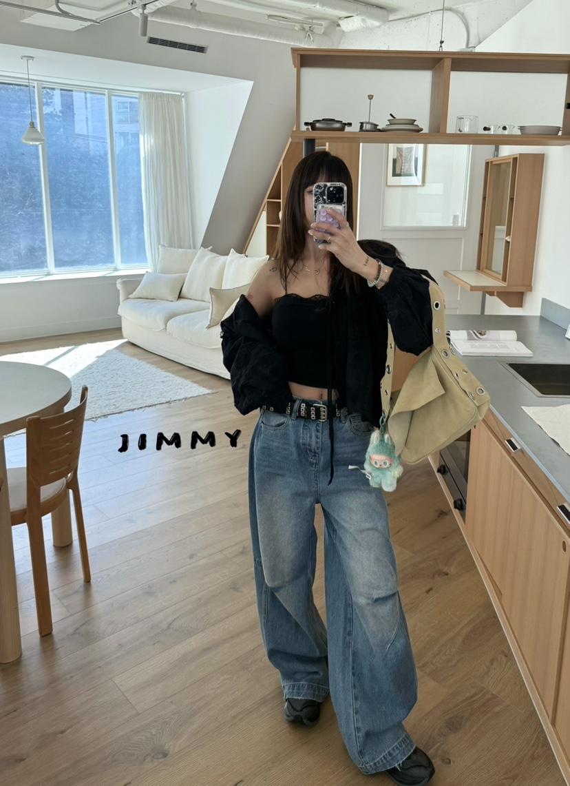 JIMMY東大門實拍女士新款人氣真品時尚職業推薦26春夏牛仔褲JIMMY/REMAKE牛仔褲