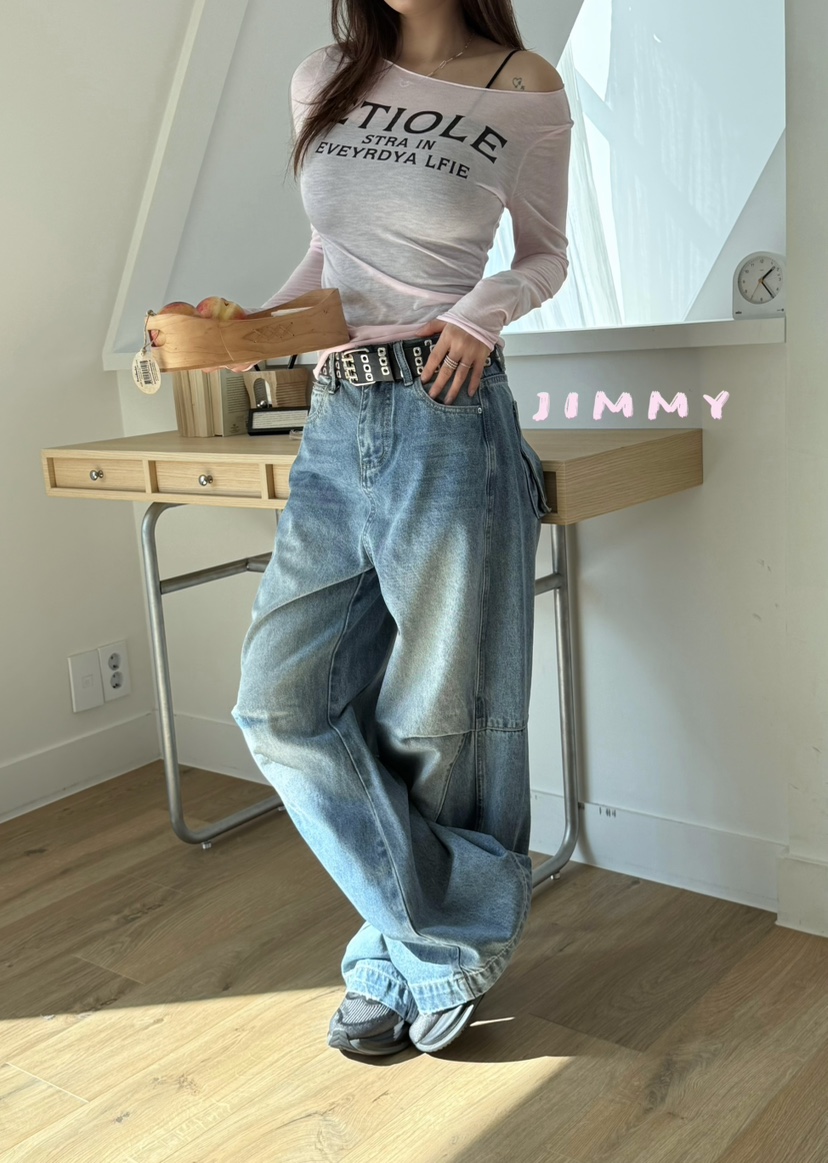 JIMMY東大門實拍女士新款人氣真品時尚職業推薦26春夏牛仔褲JIMMY/REMAKE牛仔褲