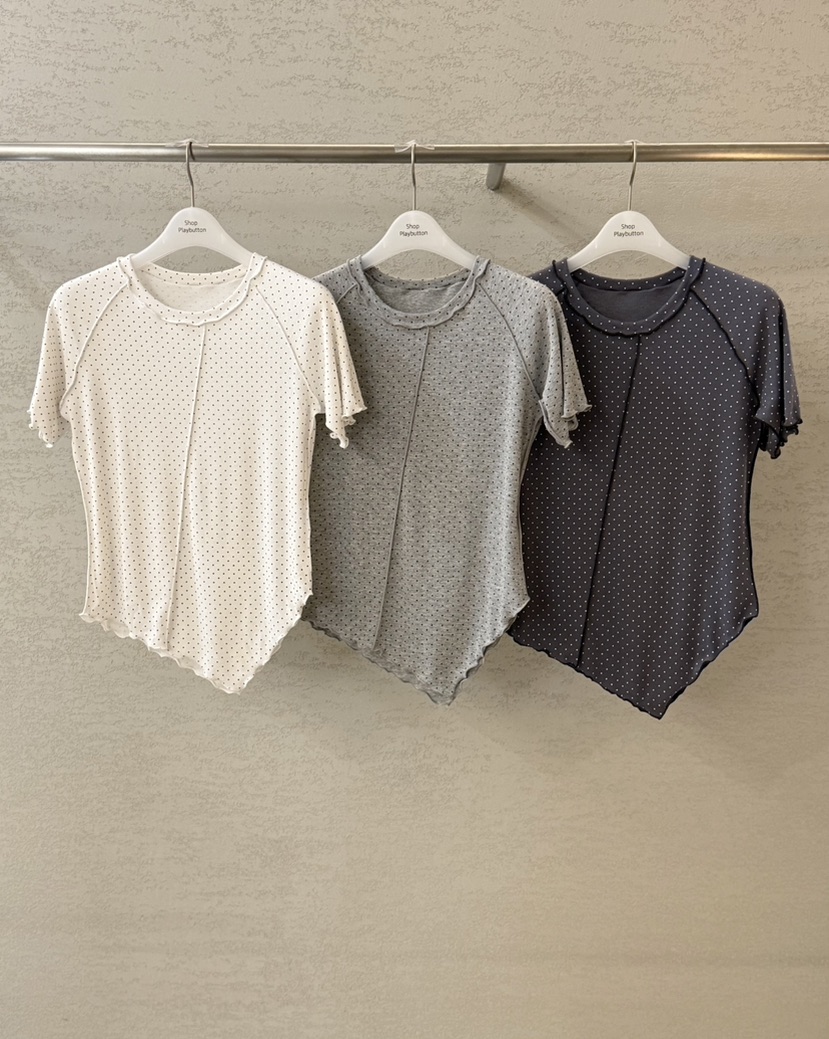 PLAYBUTTON-P東大門實拍女士新品真品職業熱賣26春夏T恤PLAYBUTTONT恤