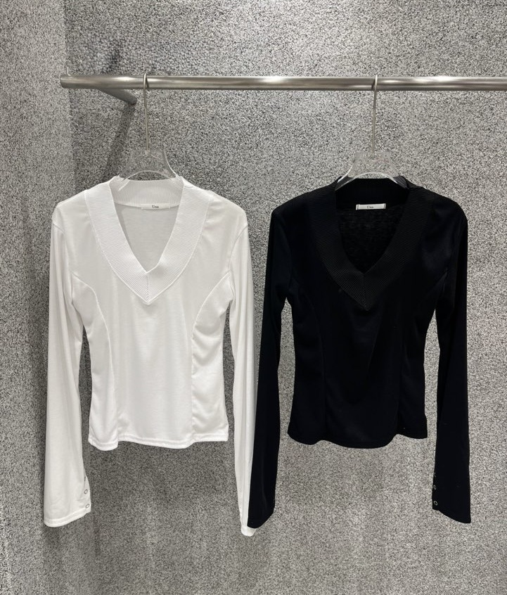 UNA/THE MAY韓國直郵女士新品26春夏職業人氣長袖T恤V領THEMAY/UNA長袖T恤