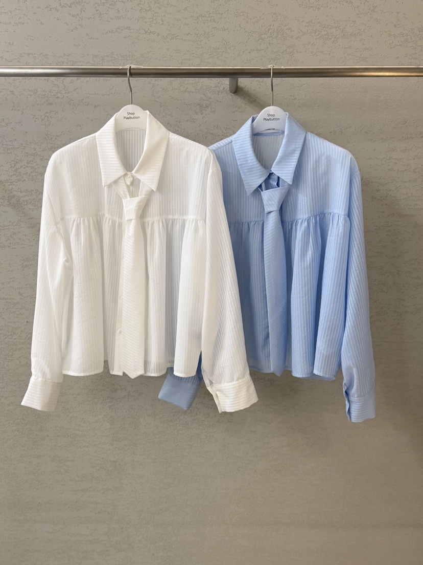 PLAYBUTTON-P東大門直郵女裝新品休閑推薦時尚襯衫蕾絲衫PLAYBUTTON襯衫/蕾絲衫