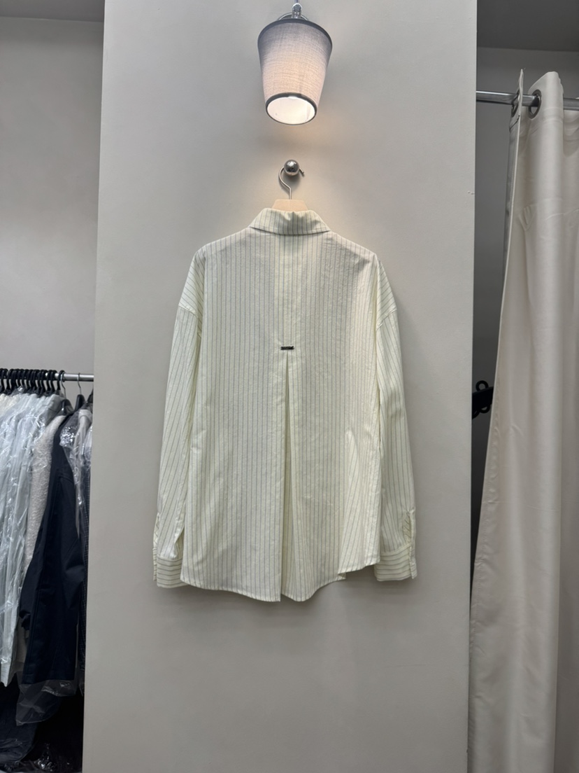 NOTHING東大門實拍女裝新品真品推薦26春夏襯衫蕾絲衫寬松條紋NOTHING襯衫/蕾絲衫