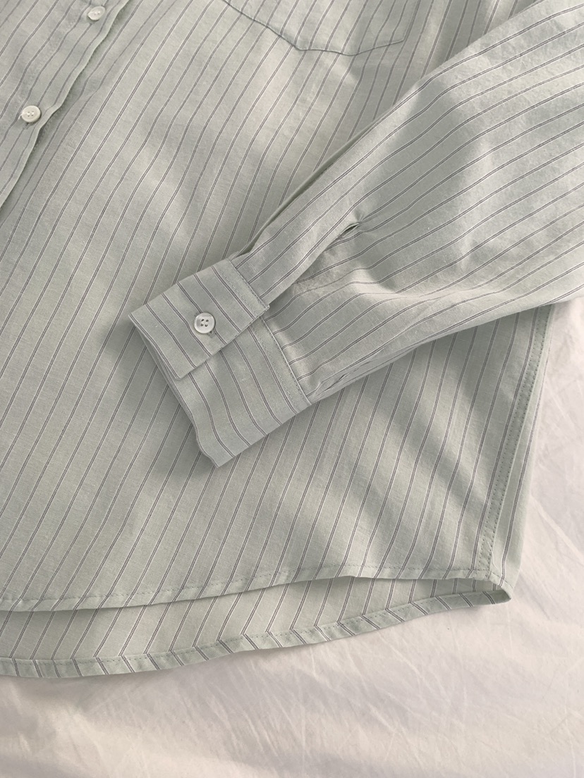 NOTHING東大門實拍女裝新品真品推薦26春夏襯衫蕾絲衫寬松條紋NOTHING襯衫/蕾絲衫