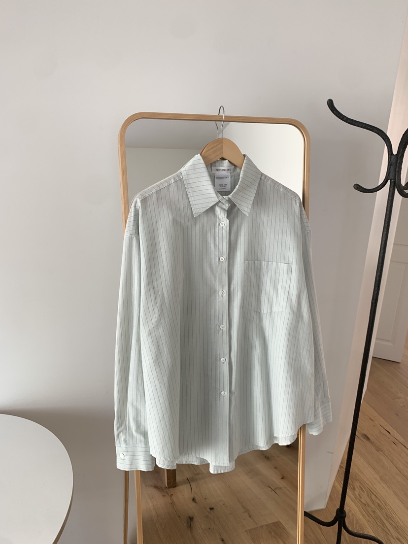 NOTHING東大門實拍女裝新品真品推薦26春夏襯衫蕾絲衫寬松條紋NOTHING襯衫/蕾絲衫