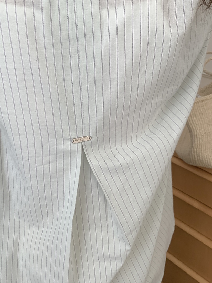 NOTHING東大門實拍女裝新品真品推薦26春夏襯衫蕾絲衫寬松條紋NOTHING襯衫/蕾絲衫