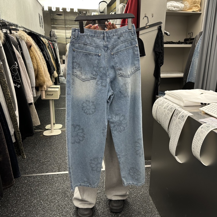 NUEUN東大門實拍女裝新款熱賣人氣推薦26春夏時尚職業牛仔褲NUEUN/SEEOT牛仔褲