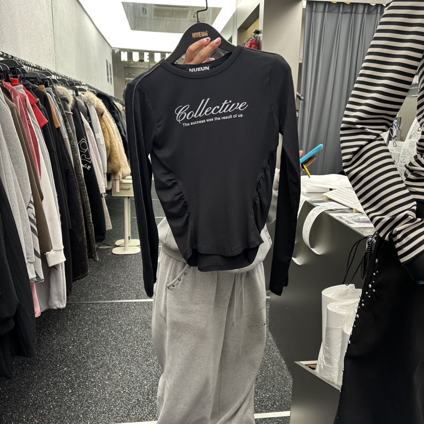 NUEUN東大門實拍女士新款休閑推薦人氣26春夏真品長袖T恤NUEUN/SEEOT長袖T恤圖色3