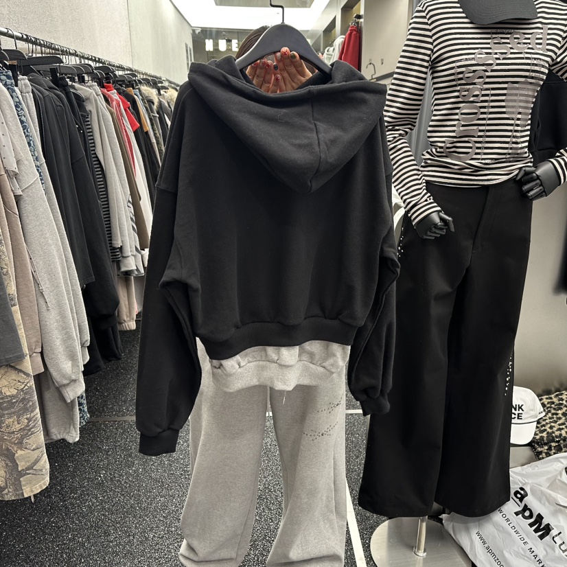 NUEUN東大門實拍女裝新款休閑26春夏職業真品衛衣雙層連帽NUEUN/SEEOT衛衣