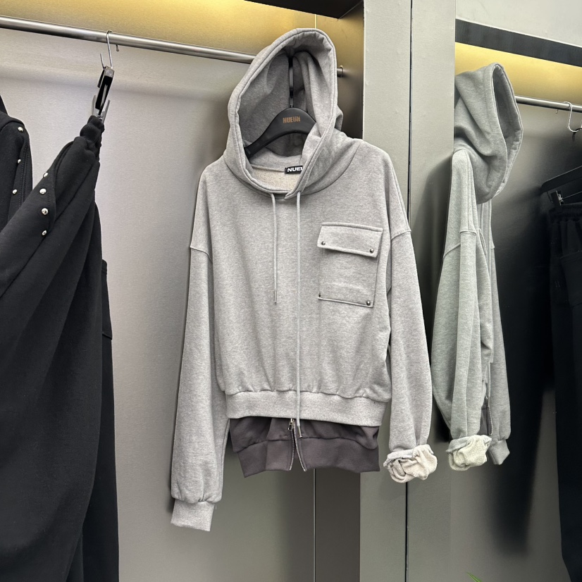 NUEUN東大門實拍女裝新款休閑26春夏職業真品衛衣雙層連帽NUEUN/SEEOT衛衣圖色1