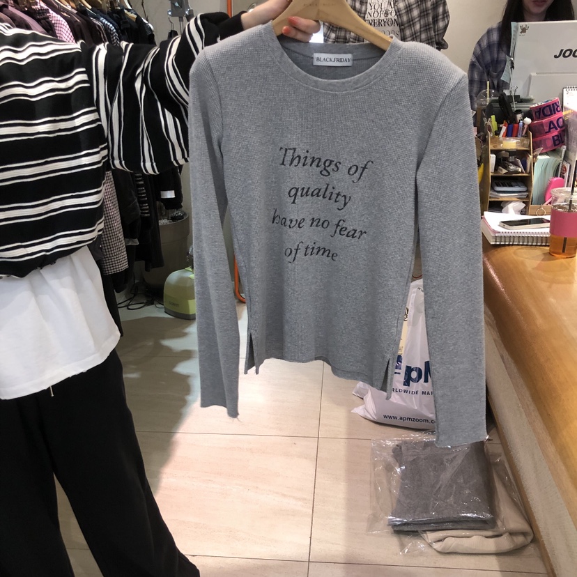 BLACKFRIDAY東大門實拍女裝新款真品職業時尚休閑長袖T恤BLACK FRIDAY長袖T恤圖色2