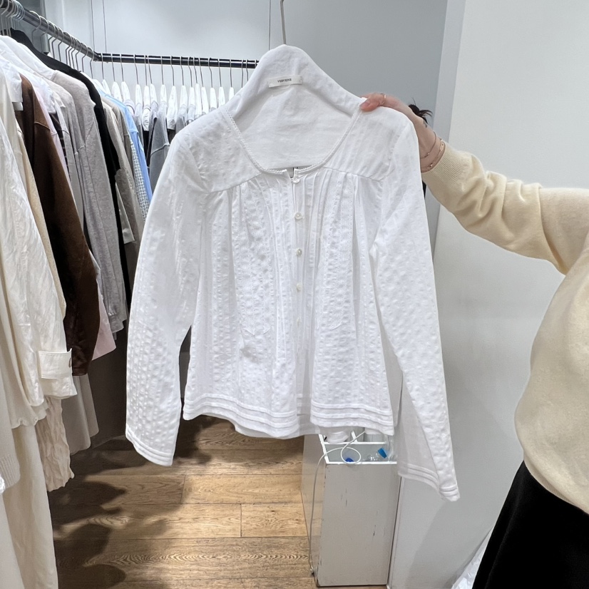 VERVEINE韓國代購女裝新品休閑職業26春夏襯衫蕾絲衫蕾絲VERVEINE襯衫/蕾絲衫圖色1
