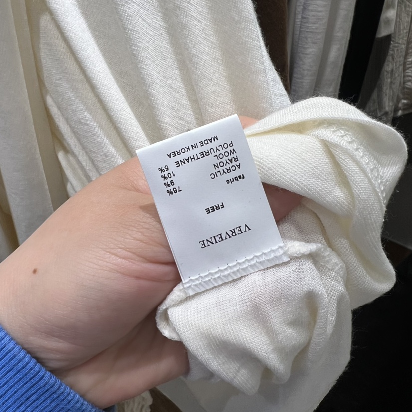 VERVEINE韓國直郵女裝新款26春夏休閑熱賣職業推薦長袖T恤VERVEINE長袖T恤