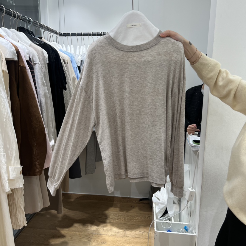 VERVEINE韓國直郵女裝新款26春夏休閑熱賣職業推薦長袖T恤VERVEINE長袖T恤圖色2
